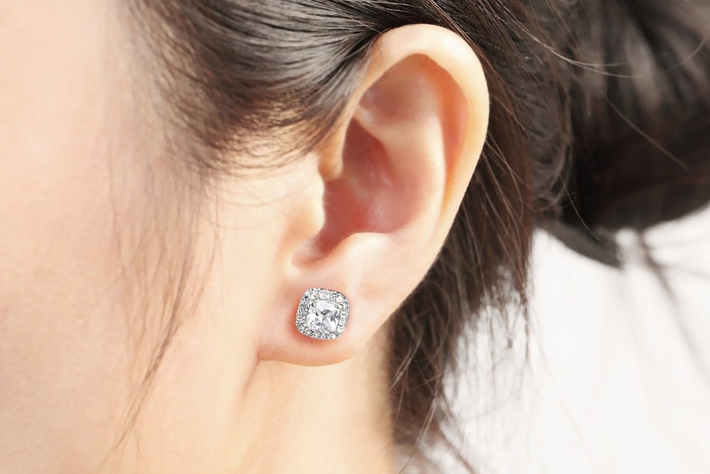 Copper Micro-Inlay Stud Earrings - Image 4