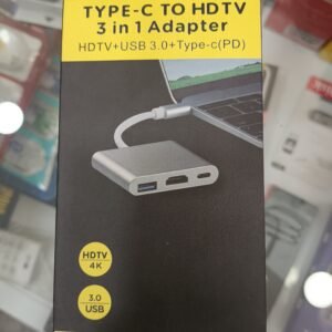 Type C to HDMI TV 3-in-1 Adapter | USB-C to HDMI, USB & Type-C Adapter for Laptop, Phone & TV