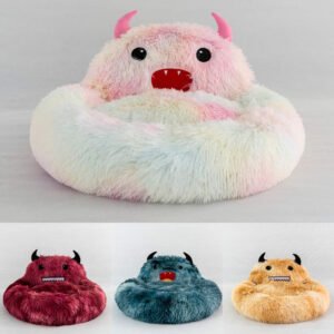 Cross-border Pet Supplies Plush Little Monster Pet Bed Mattress Creative Dog Bed Autumn And Winter Warm Cat Bed