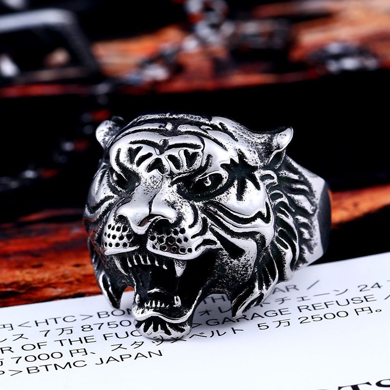 Retro Mens Creative Titanium Steel Ring