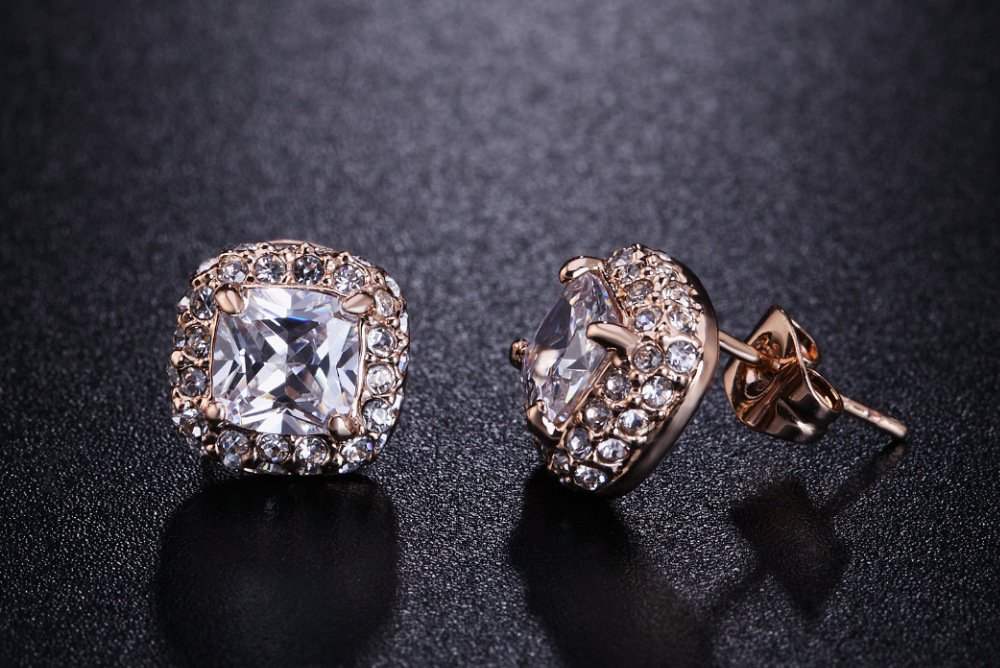 Copper Micro-Inlay Stud Earrings - Image 2