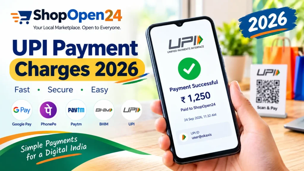UPI payment charges 2026 — smartphone showing a UPI transaction