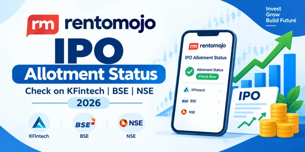 Rentomojo IPO allotment status check on KFintech BSE NSE 2026