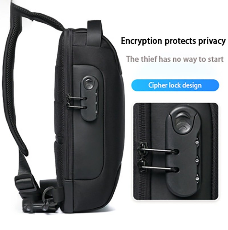 Waterproof USB Anti-theft Bag Men Oxford Crossbody Shoulder Bag Sling Multifunction Short Travel Messenger Chest Pack - Image 8