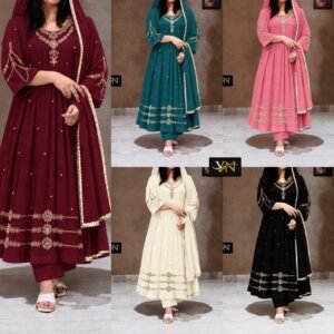 Anarkali Suit – Mal Chanderi Fabric with Lining