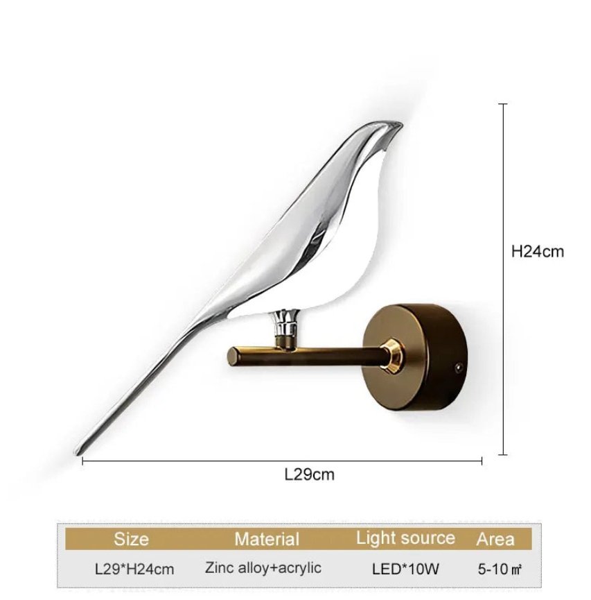 Golden Bird LED Wall Lights Parlor Bar Creative Wall Lamps Novelty Sconces Bedroom Bedside Lamp Living Room Decoration - Image 3