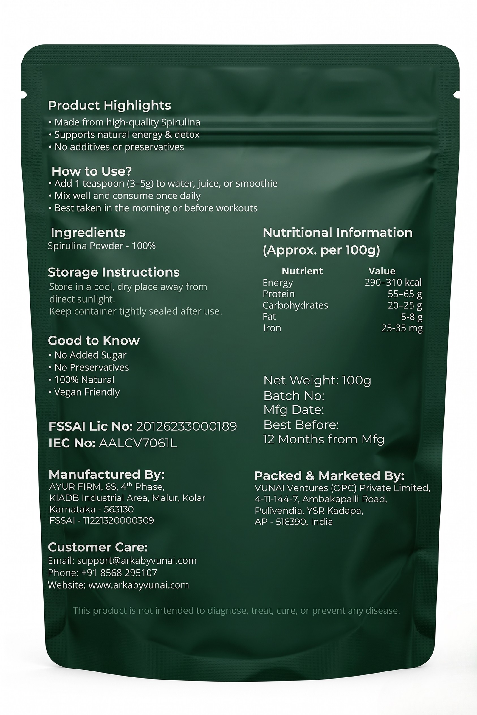 ARKA by VUNAI Focus & Energy Trio | Green Energy & Daily Greens - Image 3