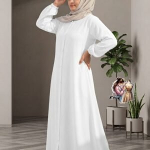 Full Length Abaya Gown – Crushed Fabric