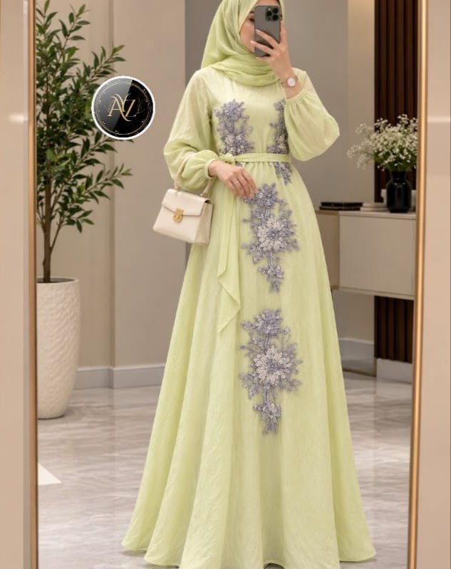 Western Korean Long Gown – Hand Work - Image 5
