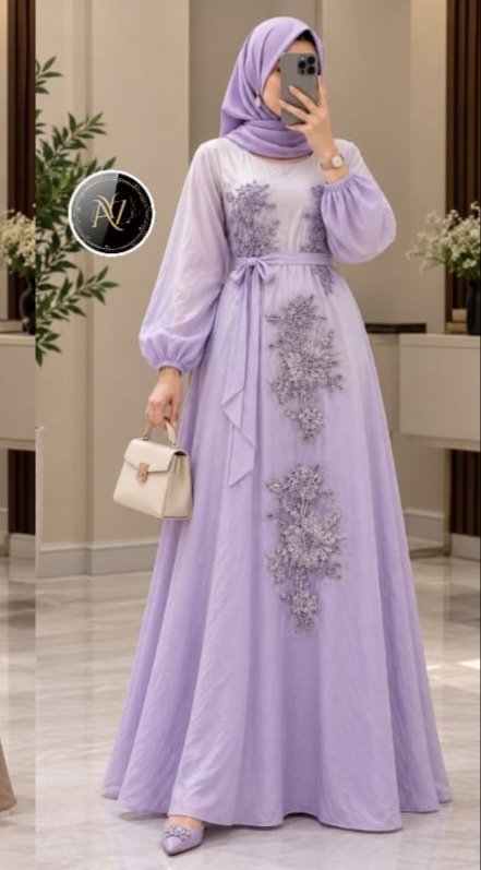 Western Korean Long Gown – Hand Work - Image 2