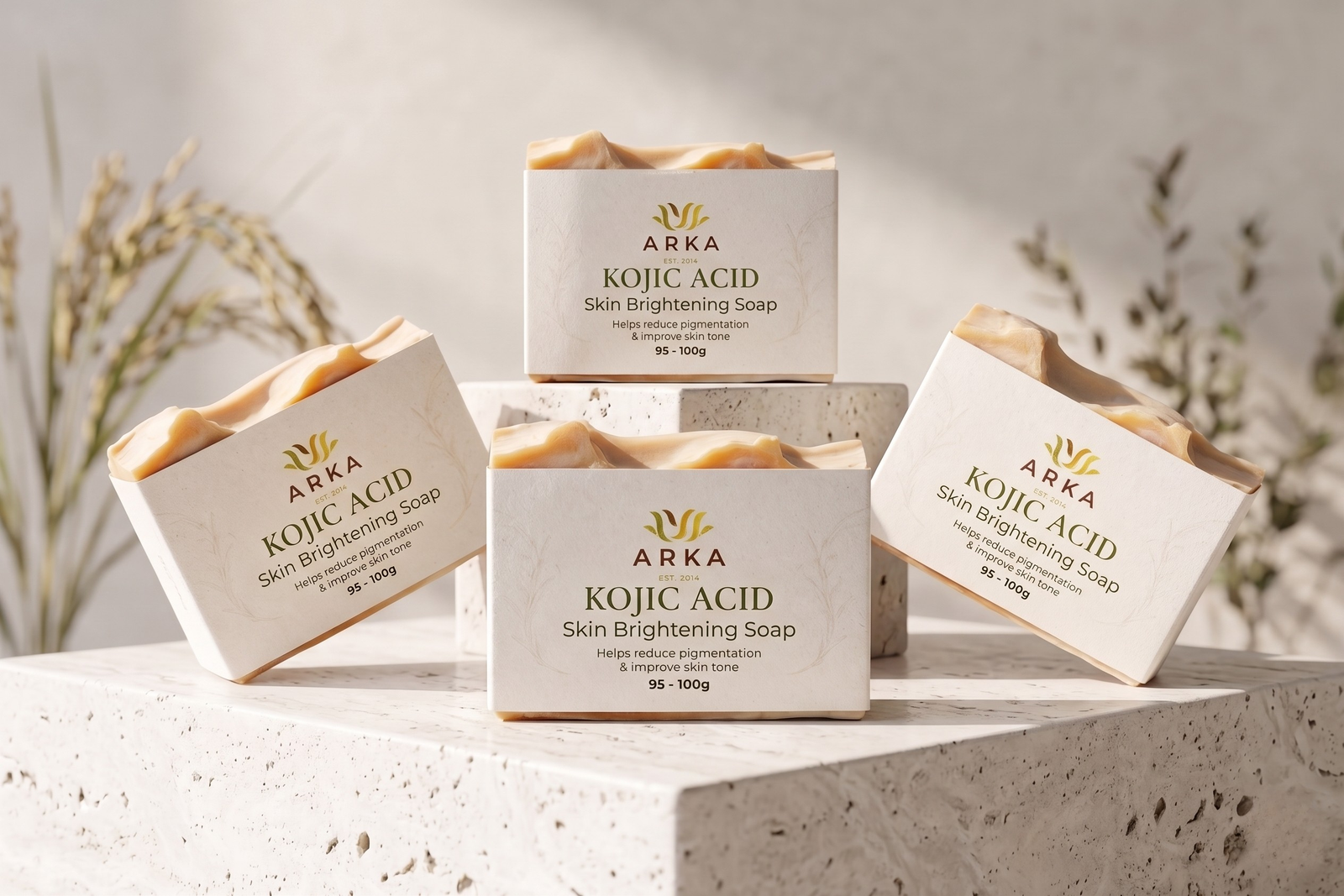 ARKA by VUNAI Kojic Acid Handmade Soap | 100 g | Pack of 4