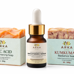 ARKA by VUNAI Kojic Acid & Manjistha Skincare Combo | 2 Soaps + 1 Face Serum