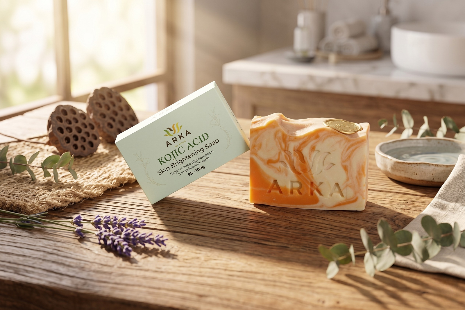 ARKA by VUNAI Kojic Acid Handmade Soap 100g - Image 4