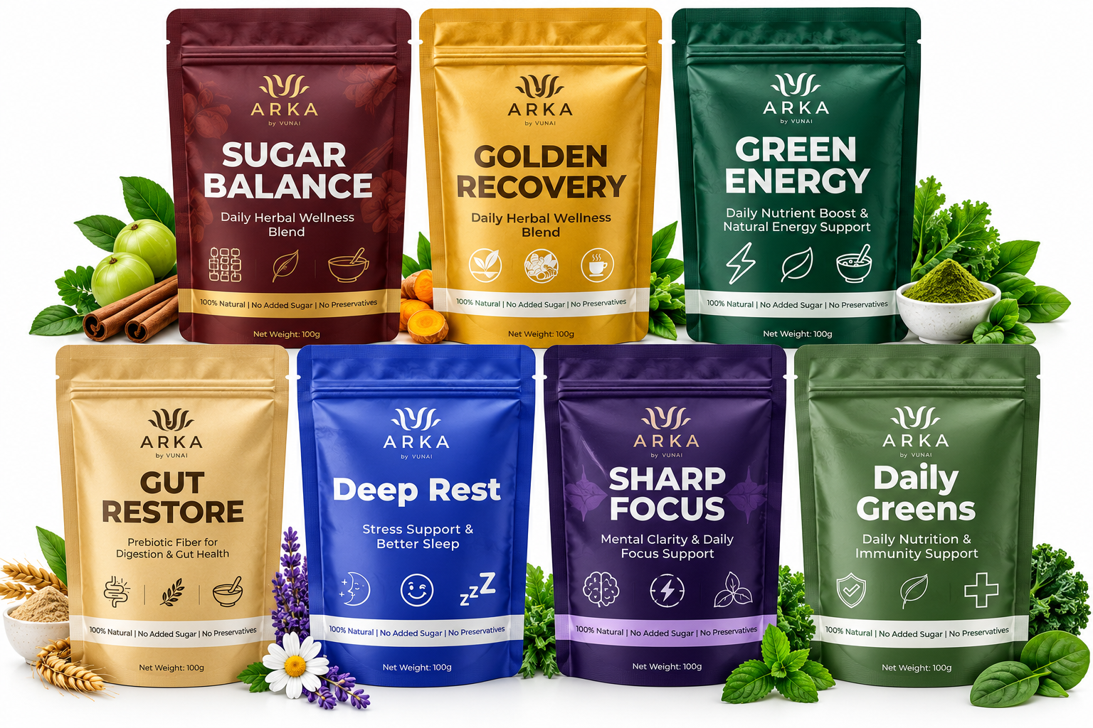 ARKA by VUNAI ARKA by VUNAI Complete Wellness Collection | 7 Powders